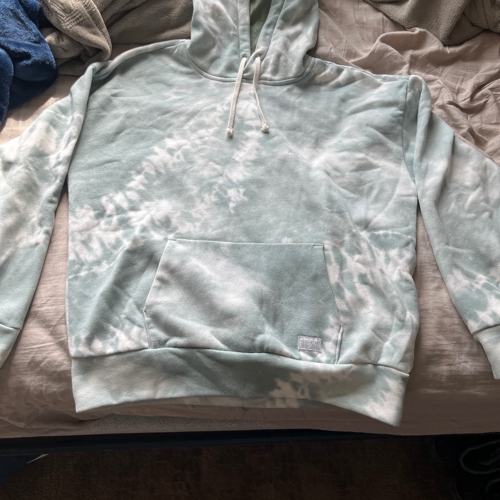 Blue/ white tye dye hoodie